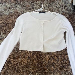 ‼️WHITE BRANDY MELVILLE CROPPED CARDIGAN‼️